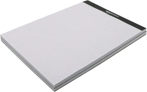 Miniatura 2 de Amazon Basics Bloc de papel cuadriculado de cuatro rayas, paquete de 2, 8.5 x 11.75 pulgadas, 100 hojas/bloc, color blanco
