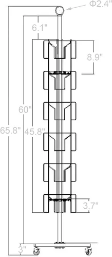 Miniatura 5 de FixtureDisplays® 24 bolsillos de 5.5" de ancho de bolsillo (se ajusta a 5x7") Pantalla vertical para tarjetas de felicitación giratoria Estante