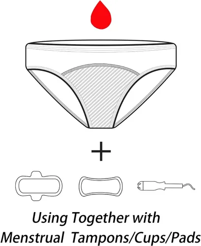 Miniatura 3 de Anna & Eric Paquete de 4 bragas protectoras para adolescentes y niñas, a prueba de fugas, ropa interior de flujo pesado para mujeres posparto