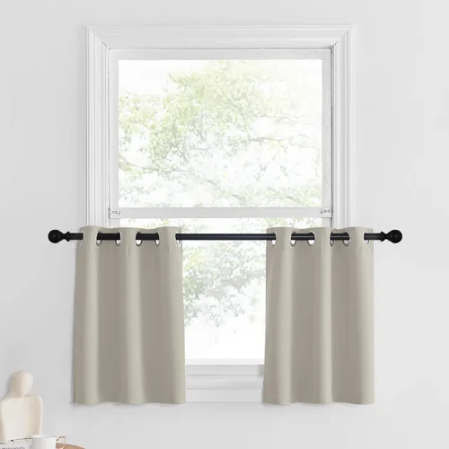 Miniatura 79 de NICETOWN Cortinas opacas de cocina para ventana sobre el fregadero, aislamiento térmico, decoración del hogar, pequeños niveles opacos con ojales