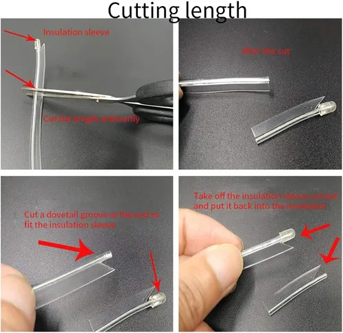 Miniatura 9 de Cable electroluminiscente de luz de neón de 16 pies y 12 V con protección de fusible para decoración interior de automóvil con borde de costura