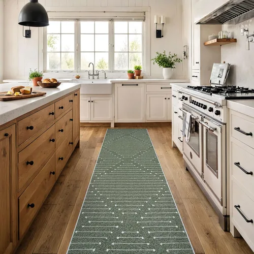 Miniatura 23 de LIVEBOX - Alfombra boho negra de 5 x 7 pies, grande y lavable para sala de estar, alfombra de algodón marroquí para dormitorio, interior y exterior