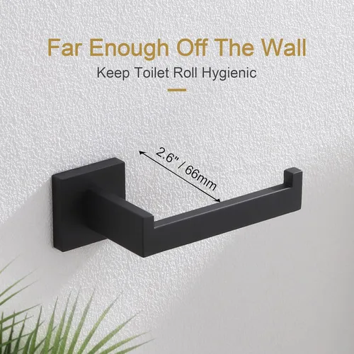 Miniatura 3 de KOKOSIRI Portarrollos de papel higiénico negros para baño Portarrollos de papel higiénico SUS304 acero inoxidable contemporáneo montado en la pared