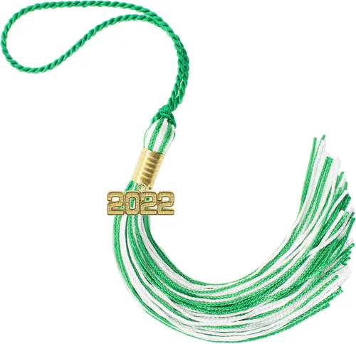 Miniatura 355 de Borla de graduación Aqua 2022, todos los colores escolares disponibles, fabricada en Estados Unidos