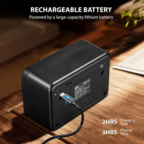 Miniatura 6 de POGOLAB Mini Amplificador de Guitarra, Amplificador Eléctrico Pequeño Portátil de 5W, Efectos Limpios y de Saturación de 2 Canales, Altavoz