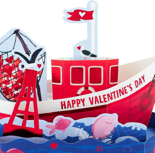 Miniatura 4 de Hallmark Paper Wonder - Tarjeta desplegable para el día de San Valentín para marido, esposa, novio, novia (barco de pesca)