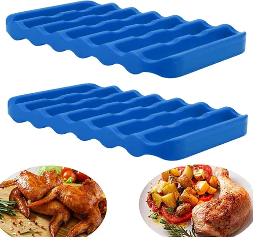 Miniatura 5 de Paquete de 2 estantes de silicona para asar antiadherentes, fáciles de limpiar, para cocinar, hornear y cocinar al vapor (paquete de 2)