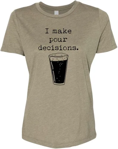 Miniatura 6 de Cute Women's Screen Printed Crew Neck Tee, Shirts With Sayings, Dusty Blue or Olive