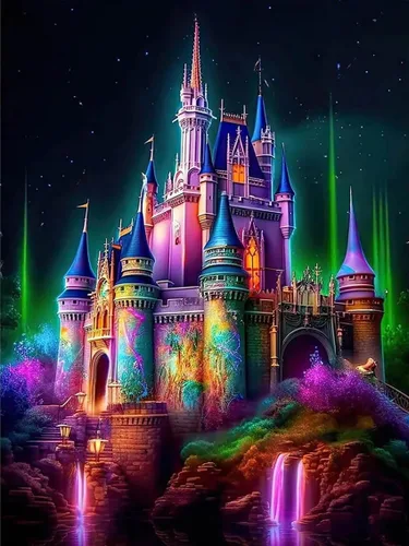Meothan Kits de pintura de diamantes 5D para adultos, kits de pintura de diamantes de castillo para principiantes, arte de gema de taladro completo,