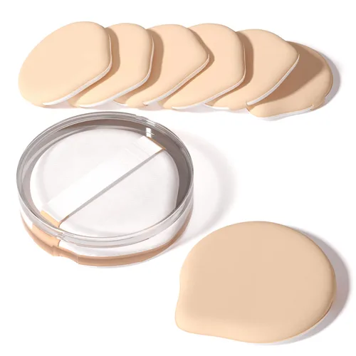 MOHOPE 8 esponjas de maquillaje con almohadilla de aire para base con caja portátil, esponja sin látex para líquido, crema, base y polvo, esponja en