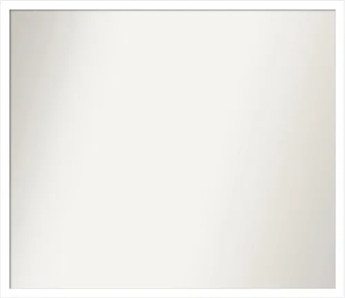 Miniatura 1006 de Amanti Art Espejo de baño blanco para sobre el fregadero, 32 x 45 pulgadas, espejo de tocador rectangular blanco esbelto, marco de madera moderno