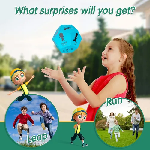 Miniatura 2 de Dados de ejercicio para niños, juegos de dados de yoga de espuma gigante de 12 lados para uso en interiores y exteriores, equipo de ejercicio