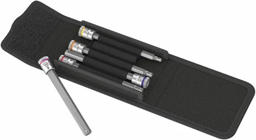 Miniatura 2 de Wera - 5003345001 Juego de 5 piezas de 100 mm de largo con función de retención de enchufe hexagonal de 1/4 de pulgada cuadrada, 003345