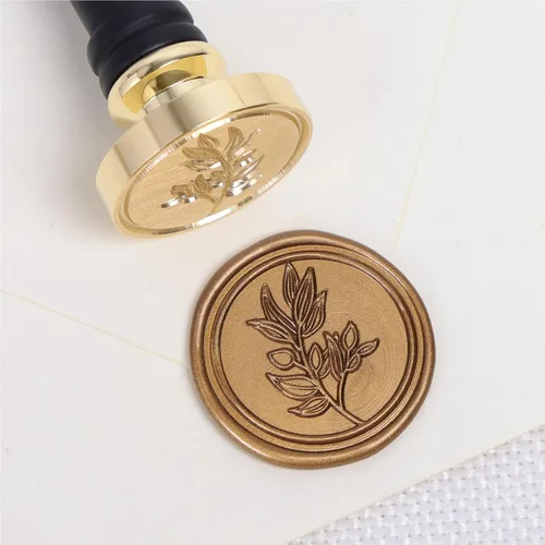 Miniatura 14 de UNIQOOO Sello de cera de romero botánico de plantas verdes para bodas, ideal para sobres de tarjetas, invitaciones, paquetes de vino, correos