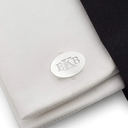 Miniatura 2 de Sterling silver cufflinks Monogrammed cufflinks Mens birthday gift Wedding Groomsmen, Gift Message, Box, Handmade