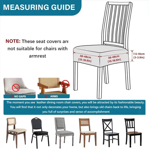 Miniatura 3 de Soft Dining Chair Seat Covers Set of 2, Velvet Seat Covers for Dining Room Chair Removable Washable Dining Room Chair Covers-Beige-2 Piece