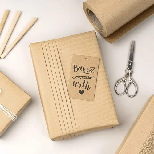 Miniatura 4 de RUSPEPA Rollo de papel kraft marrón – 17.5 pulgadas x 32.8 pies – Papel de estraza forrado teñido reciclable perfecto para manualidades, arte