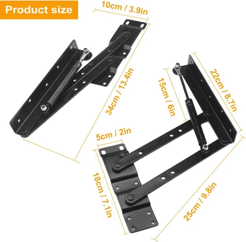 Miniatura 2 de 1 par de bisagras plegables y de elevación, bisagra hidráulica de elevación de alta resistencia para hardware de mecanismo del hogar, herramienta