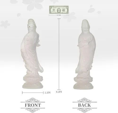 Miniatura 9 de Estatua de resina de Guan Yin – Quan Yin hecha a mano, Kwan Yin, Quan Am, Kuan Yin, Estatua de Guanyin para altar de meditación, estatua de Buda