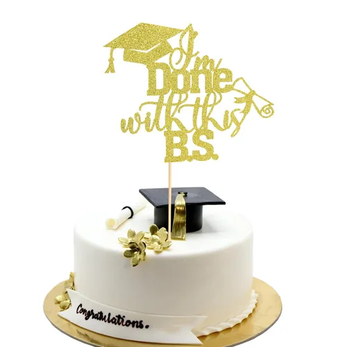 Miniatura 28 de Arthsdite 1 Pieza Decoración para Pastel de Graduación con Purpurina Dorada "So Proud of You" - 2025 Graduado Felicitaciones Senior Decoración