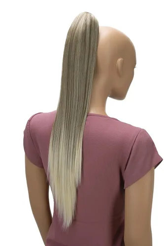 Miniatura 10 de CAISHA 24 "Hairpiece Cola de caballo Clip en la extensión de pelo largo recto negro H601