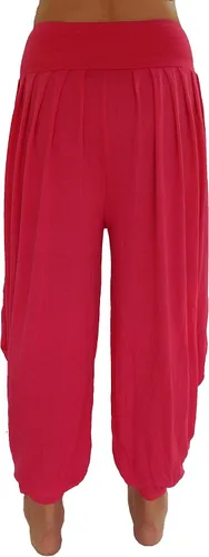 Miniatura 18 de Lovely Creations Pantalones holgados con cintura elástica y harem Aladdin para mujer