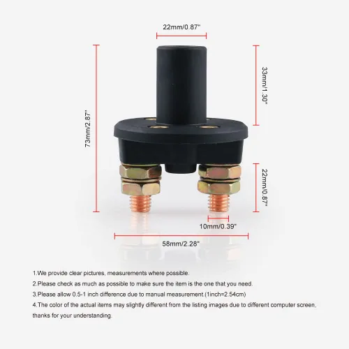 Miniatura 3 de Interruptor de desconexión de batería con 1 llave aislador de batería interruptor de desconexión universal para barcos de coches marinos