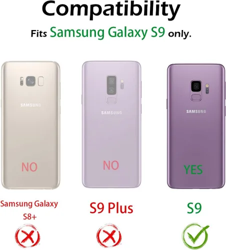 Miniatura 8 de Dexnor Funda para Galaxy S9 con protector de pantalla transparente de grado militar, resistente 360, cuerpo completo, a prueba de golpes, carcasa