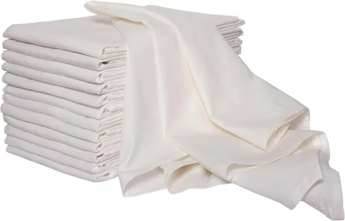 Miniatura 9 de AMOUR INFINI Paquete de 6 toallas de cocina de algodón orgánico para bordar y secar vidrio, vajilla sin pelusa, altamente absorbentes, color blanco