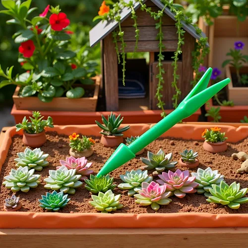 Miniatura 3 de Mini herramientas de trasplante de suculentas de mano, Widger de plástico, plántulas de plástico Dibber para excavar, mini jardines, herramientas