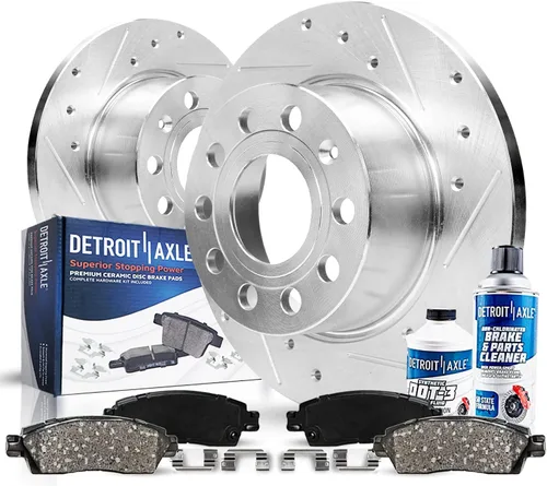Miniatura 11 de Detroit Axle - Kit de freno trasero para Chrysler Town & Country Dodge Grand Caravan VW Routan, repuesto de pastillas de freno de cerámica