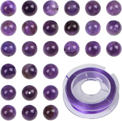 Miniatura 36 de Bymitel - Cuentas redondas de jade blanco natural de 5/32 de pulgada, 210 unidades de piedras preciosas auténticas para bricolaje y fabricación