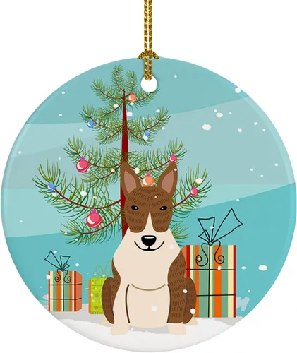 Miniatura 69 de Caroline's Treasures Adorno de cerámica para árbol de Navidad, Laika Spitz de Siberia Occidental, decoración colgante para árbol de Navidad