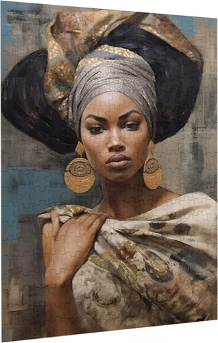 Miniatura 9 de Rompecabezas para adultos, 500 piezas, mujer negra africana, formación de reina americana, imágenes de madera, vacaciones, arte de pared divertido