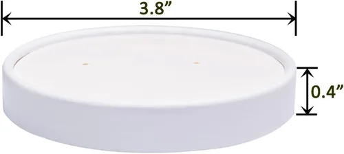 Miniatura 5 de Vasos de papel para helado con tapas de papel, tazas de papel para sopa caliente/fría con tapas (blanco) (40, 8 onzas)