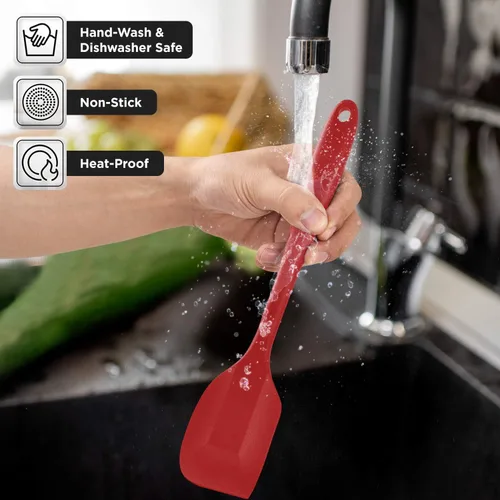 Miniatura 5 de ORBLUE Juego de utensilios de cocina de silicona, utensilios de cocina de 14 piezas con soporte, cabezales de silicona seguros de grado alimenticio