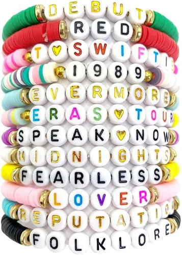Juego de 12 pulseras de la amistad inspiradas en Taylor Singer para Eras Tour Anti Hero 1989 Reputation Music Women Lover Gifts Jewelry for Swiftie