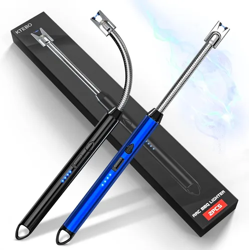 Miniatura 11 de KTEBO 2 Pack Encendedores Eléctricos de Arco de Plasma Recargables - USB de Largo Alcance para Velas Perfumadas, Barbacoa y Camping - Encendedores