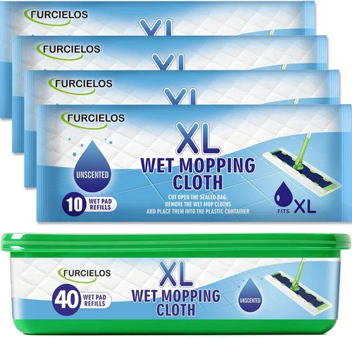 Miniatura 9 de 20 paños de limpieza húmedos XL resistentes compatibles con Swiffer Sweeper XL Mop, almohadillas húmedas desechables tamaño XL para limpieza