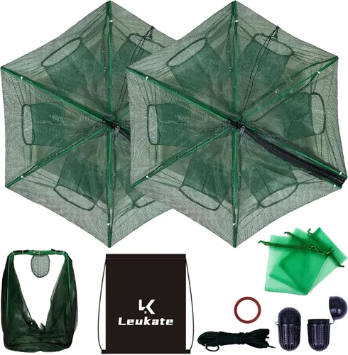 Miniatura 7 de Red de Pesca Plegable para Carnada y Pececillos - Red de Pesca Duradera para Pececillos, Cangrejos, Cangrejos de Río y Camarones - Diseñada