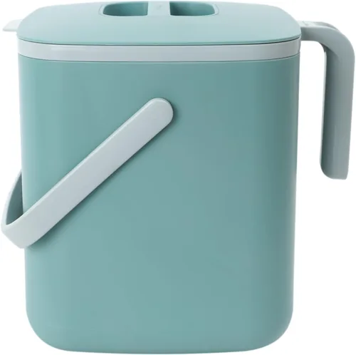 BLUE GINKGO - Basurero de cocina para compost [5L / 1.32 GAL] – Cubo de desperdicios de alimentos sin filtro, hermético a olores, con asas (Hecho en