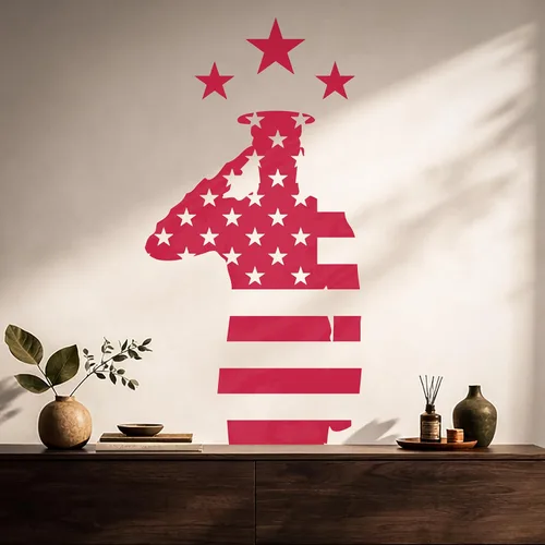 Vinilo grande para pared, diseño de soldado, bandera de Estados Unidos, Día de los Veteranos, decoración de arte patriótico (ig5374)