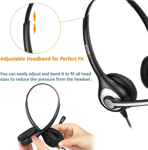 Miniatura 5 de Wantek Auriculares con micrófono con cancelación de ruido, auriculares para teléfono de 0.098 in Jack compatibles con Panasonic AT&T Uniden Cisco