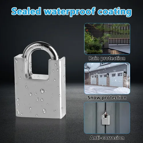 Miniatura 4 de Cerradura de cadena de seguridad de acero inoxidable resistente de 40 pulgadas, cadena y cerradura de 0.197 in x 3.3 ft, cerraduras de piñón