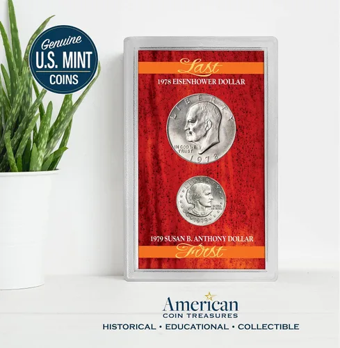 Miniatura 3 de American Coin Treasures Último dólar de Eisenhower y primer dólar de Susan B. Anthony