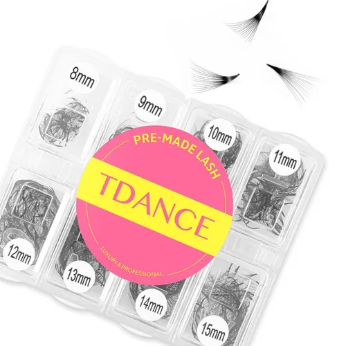 Miniatura 11 de TDANCE 600 Abanicos Abanicos Prefabricados Extensiones de Pestañas Naturales y Volumen Longitud Mixta Abanicos de Pestañas Prefabricadas 5D-24D
