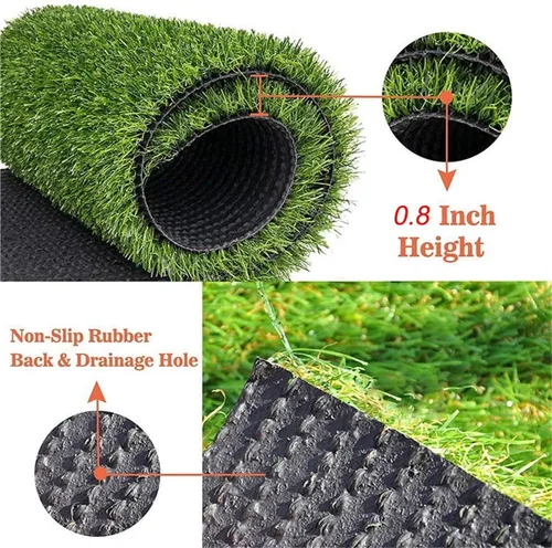 Miniatura 2 de Alfombra de césped artificial realista, para interiores y exteriores, alfombra sintética gruesa para jardín, patio, balcón, paisaje, 2 x 11 pies