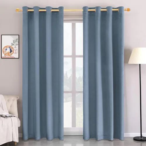 Cortinas de terciopelo supersuaves con ojales, para privacidad en sala de estar, puertas de cristal corredizas, 2 paneles