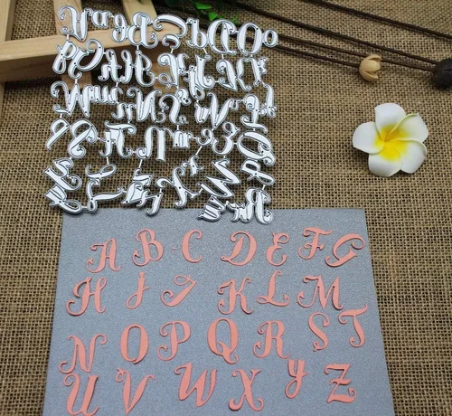 Miniatura 4 de 26 troqueles de metal mayúsculas del alfabeto en minúsculas para manualidades, álbumes de recortes, álbumes de fotos, plantillas de troquelado