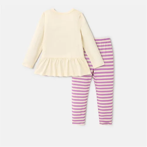 Miniatura 2 de Disney Conjunto de camiseta de manga larga con volantes y pantalones de princesa para niñas pequeñas